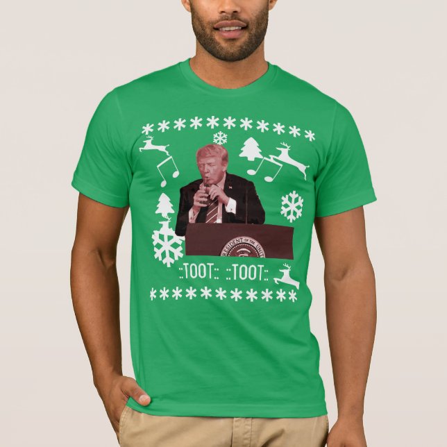 Donald Trump spielt Weihnachtsflasche hässlichen T T-Shirt (Vorderseite)