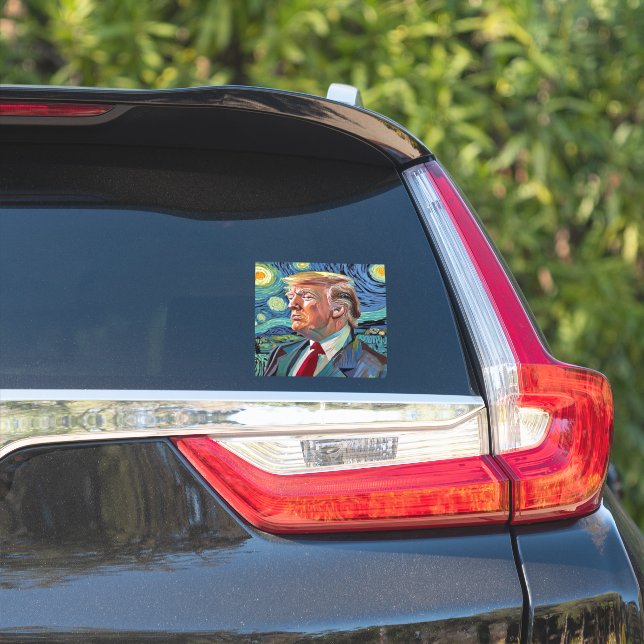 Donald Trump Starry Night Van Gogh Art Style 2024 Aufkleber (Auto Seite)