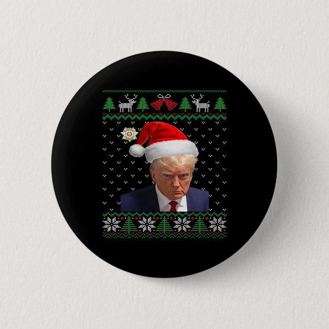 Donald Trump Tasse Shot Ugly Christmas Button (Vorderseite)