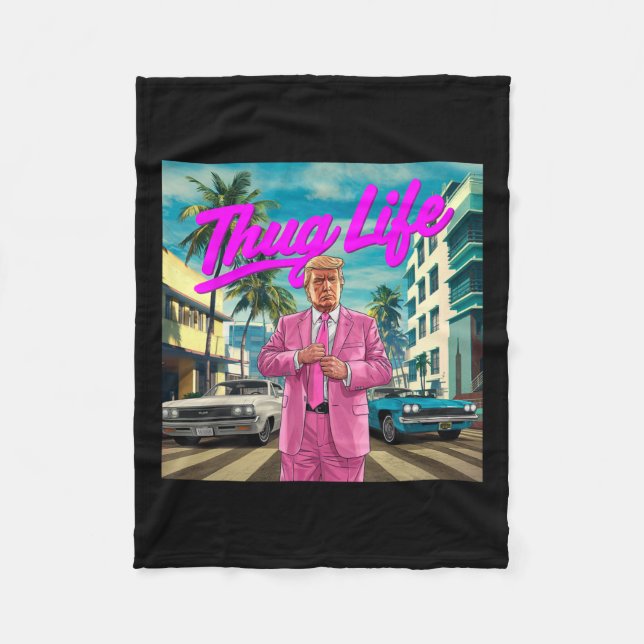 Donald Trump Thug Life Fleecedecke (Vorderseite)