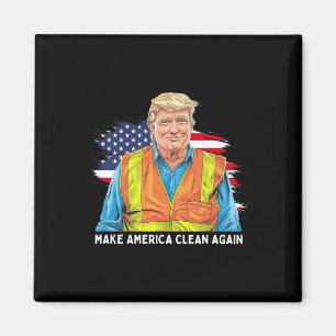 Donald Trump trägt Arbeitsweste Make Americ Magnet