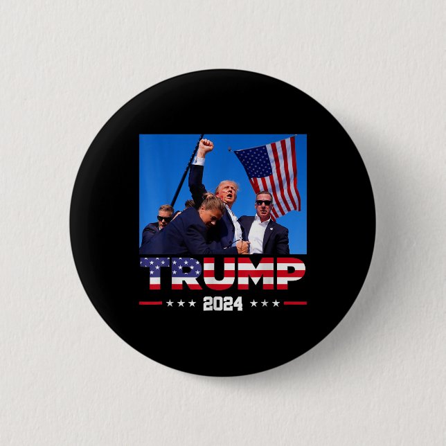 Donald Trump überlebte die Erschütterung bei der K Button (Vorderseite)