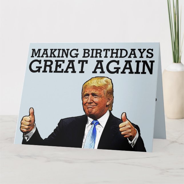 DONALD TRUMP ÜBERSIERT FUNNY BIRTHDAY CARD KARTE (Vorderseite)