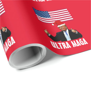 DONALD TRUMP ULTRA MAGA CHRISTMAS WRAPPPAPIER GESCHENKPAPIER
