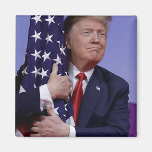 Donald Trump und die US-Flagge Magnet