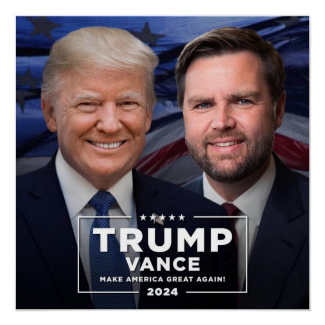 Donald Trump und JD Vance Poster (Vorderseite)