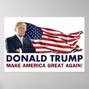 Donald Trump US-Flagge Poster