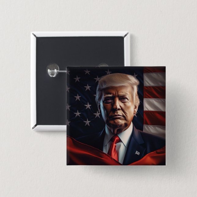 Donald Trump US-Präsident Weiße Haus MAGA 2024 Button (Vorne & Hinten)