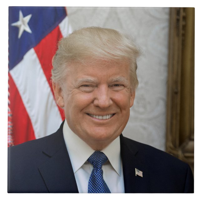 Donald Trump US-Präsident Weiße Haus MAGA 2024 Fliese (Vorderseite)