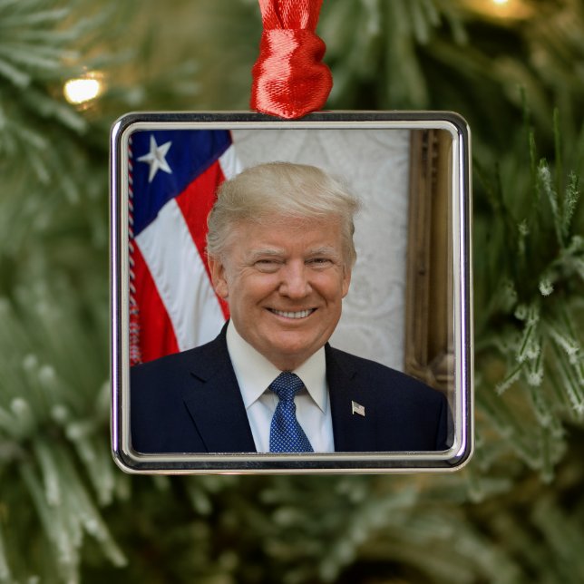 Donald Trump US-Präsident Weiße Haus MAGA 2024 Ornament Aus Metall (Baum)