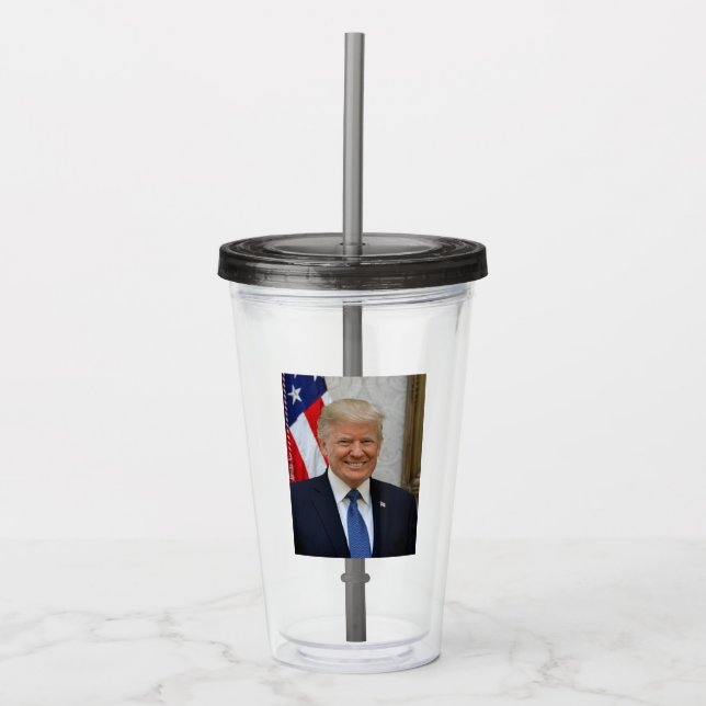 Donald Trump US President White House MAGA 2024  Acryltrinkbecher (Vorderseite)