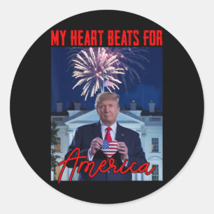 Donald Trump Valentinstag Mein Herz schlägt für Am Runder Aufkleber