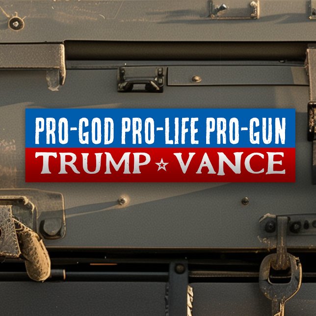 Donald Trump Vance 2024 Pro-God Pro-Life Pro-Gun Autoaufkleber (pro-god pro-life pro-gun trump vance 2024 bumper sticker)
