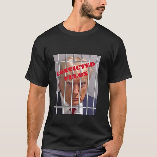 Donald Trump verurteilte Felon hinter Bars Long Sl T-Shirt (Vorderseite)