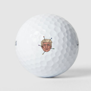 Donald Trump Voodoo Doll Button Illustration Golfball