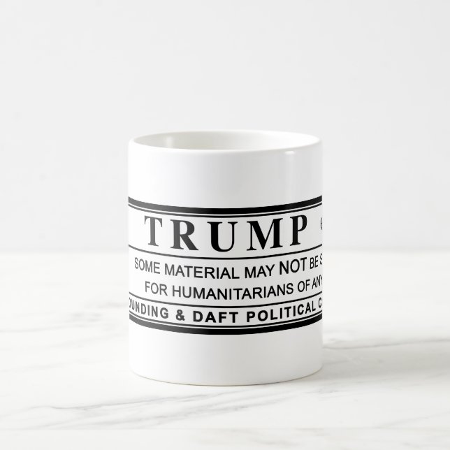 Donald Trump Warning Label Kaffeetasse (Mittel)