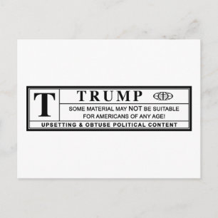 Donald Trump Warning Label Postkarte