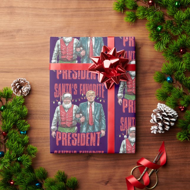 Donald Trump Weihnachten als Favorit des Präsident Geschenkpapier (Feiertagsgeschenk)