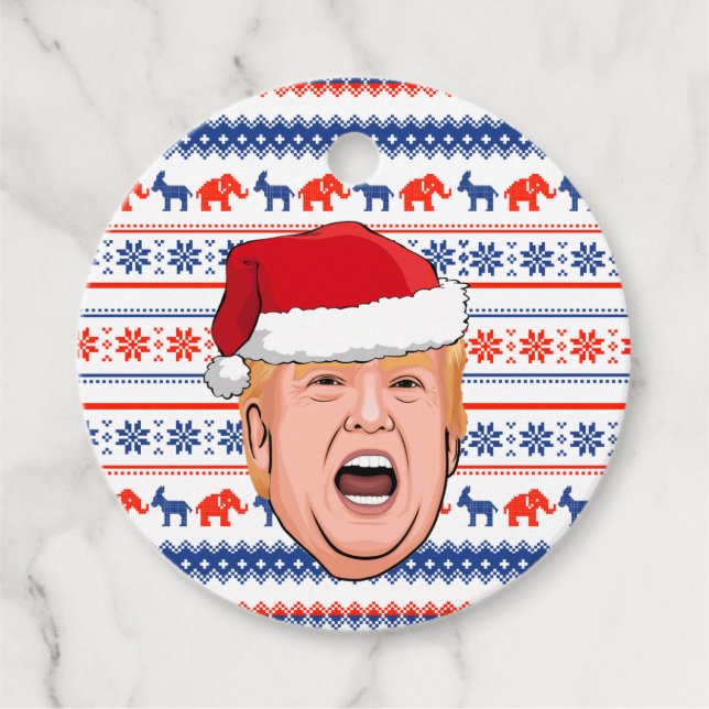 DONALD TRUMP Weihnachten Geschenkanhänger (Vorderseite)