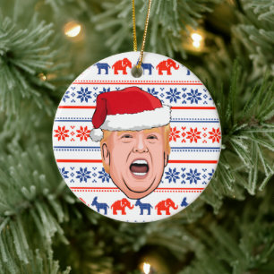 DONALD TRUMP Weihnachten Keramik Ornament