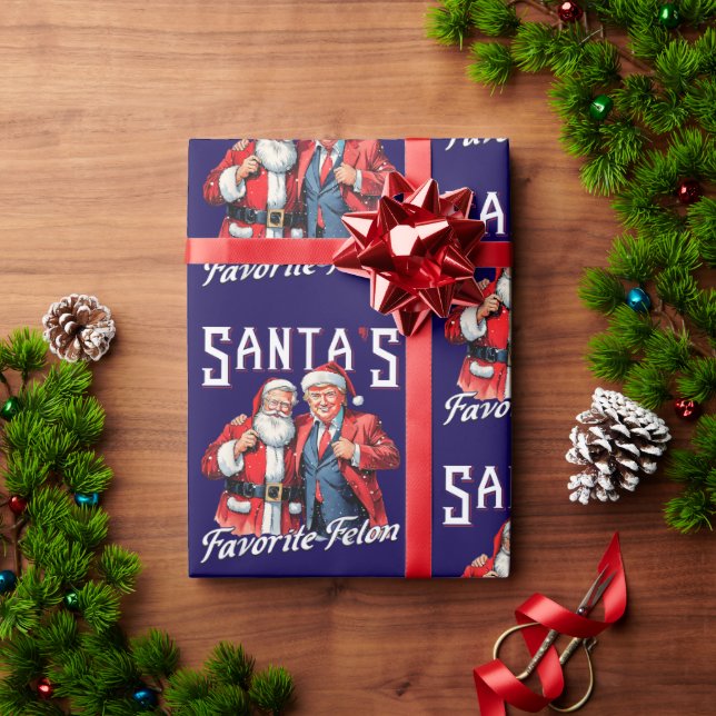 Donald Trump Weihnachts-Weihnachtsmann Geschenkpapier (Feiertagsgeschenk)