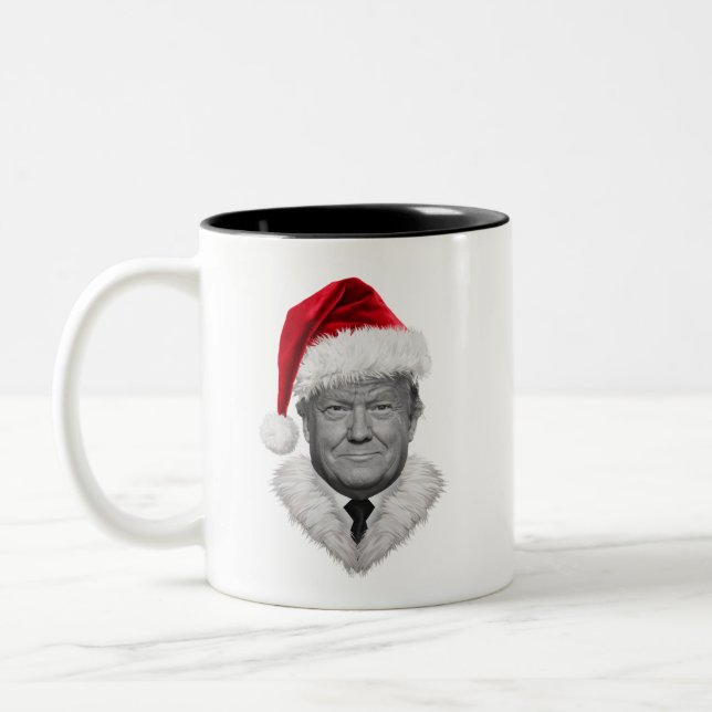 Donald Trump Weihnachtsgeschenk Funny Weihnachtsma Zweifarbige Tasse (Links)