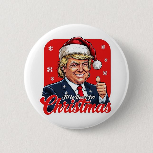 Donald Trump Weihnachtsmann Claus Art Button (Vorderseite)