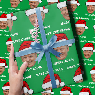 Donald Trump-Weihnachtsmannmütze macht Weihnachten Geschenkpapier