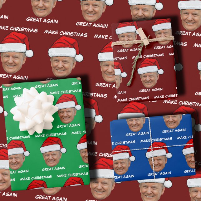 Donald Trump-Weihnachtsmannmütze macht Weihnachten Geschenkpapier Set (Von Creator hochgeladen)