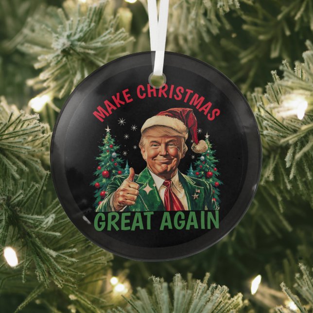 Donald Trump-Weihnachtsmannmütze macht Weihnachten Ornament Aus Glas (InSitu)