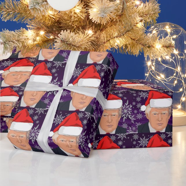 DONALD TRUMP WEIHNACHTSMANNMÜTZE Wrapping Paper Geschenkpapier (Feiertage)