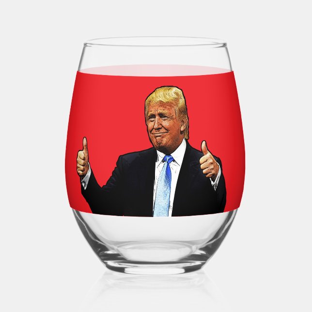 DONALD TRUMP WEINGLASS WEINGLAS OHNE STIEL (Vorderseite)