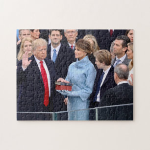 Donald Trump wird herein als Präsident geschworen Puzzle