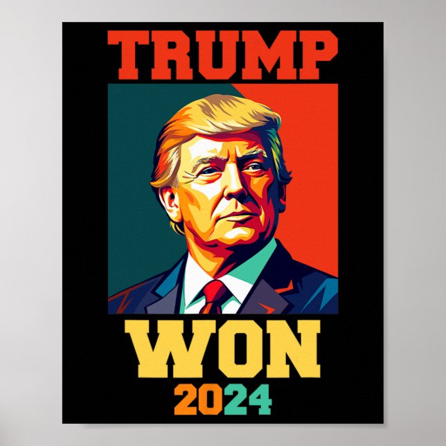 Donald Trump Won 2024 Election Inauguration Men Wo Poster (Vorne)
