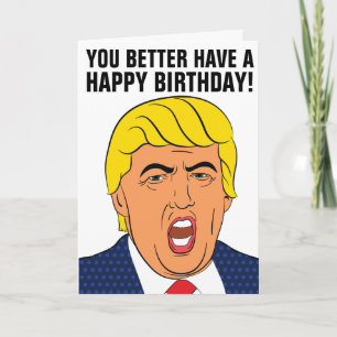 DONALD TRUMP WOODEN SPOON FUNNY BIRTHDAY CARD KARTE