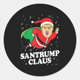 Donald Trump Xmas Funny Weihnachtsmannmütze Shirt Runder Aufkleber
