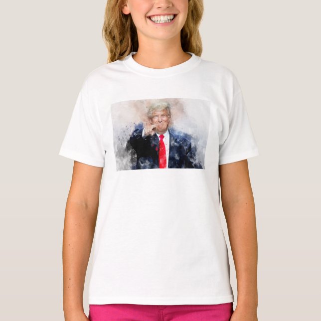 Donald Trump zeigt Aquarellbilder T-Shirt (Vorderseite)