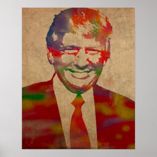 Donald- TrumpAquarell-Porträt Poster
