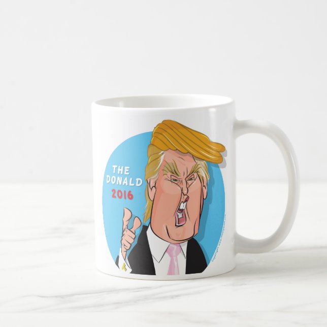 Donald- TrumpComic-Cartoon-Karikatur-Kaffee-Tasse Tasse (Rechts)