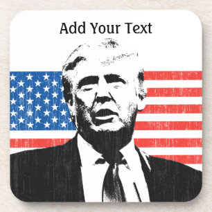Donald- TrumpFlagge-Gewohnheits-Text Untersetzer
