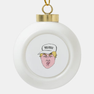 Donald- Trumpkarikatur-Hut groß Keramik Kugel-Ornament