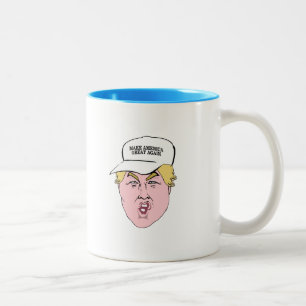 Donald- Trumpkarikatur-Hut groß Zweifarbige Tasse