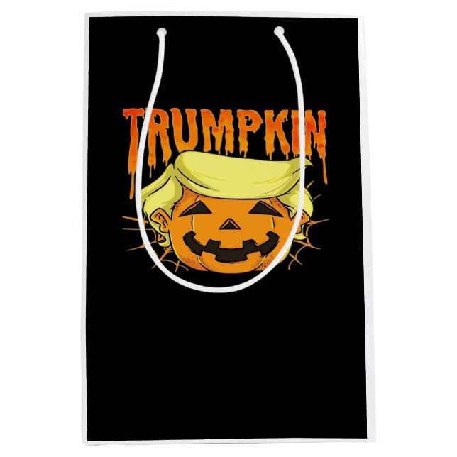Donald Trumpkin Funny Präsident Party Halloween Cl Mittlere Geschenktüte (Vorderseite)