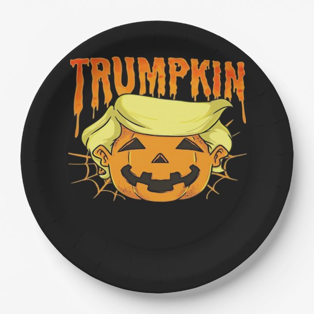 Donald Trumpkin Funny Präsident Party Halloween Cl Pappteller (Vorderseite)