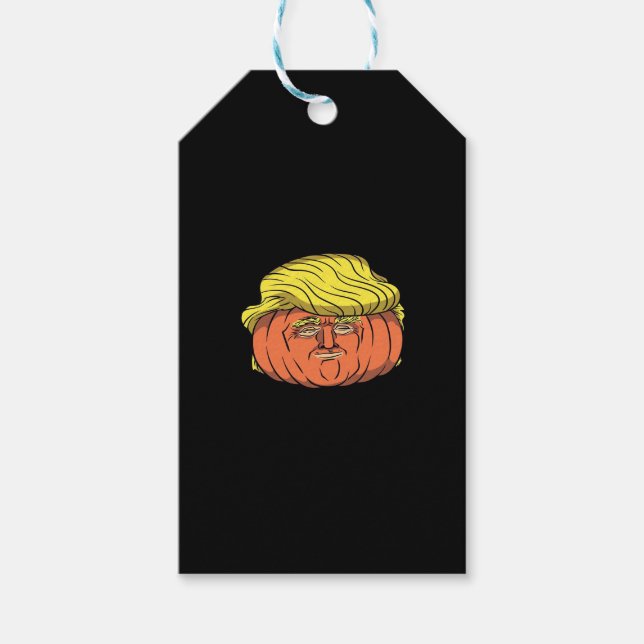 Donald Trumpkin Pumpking Geschenkanhänger (Vorderseite)