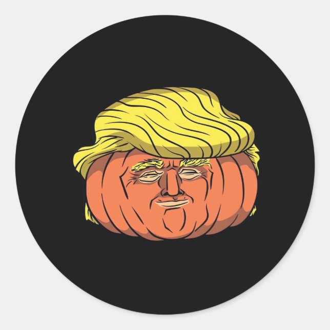 Donald Trumpkin Pumpking Runder Aufkleber (Vorderseite)