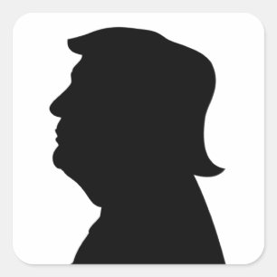 Donald- TrumpSilhouette Quadratischer Aufkleber