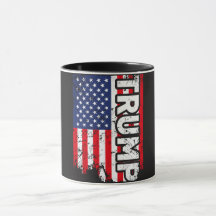 Donald- TrumpTasse mit USA-Flagge