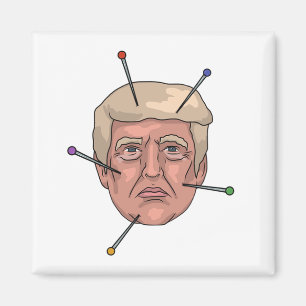 Donald- TrumpVoodoo-Puppen-Button-Illustration Magnet