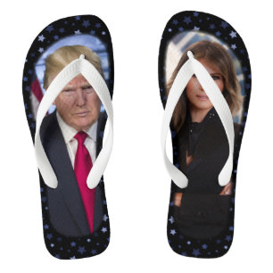 DONALD- U. MELANIA-TRUMPF FLIP FLOPS